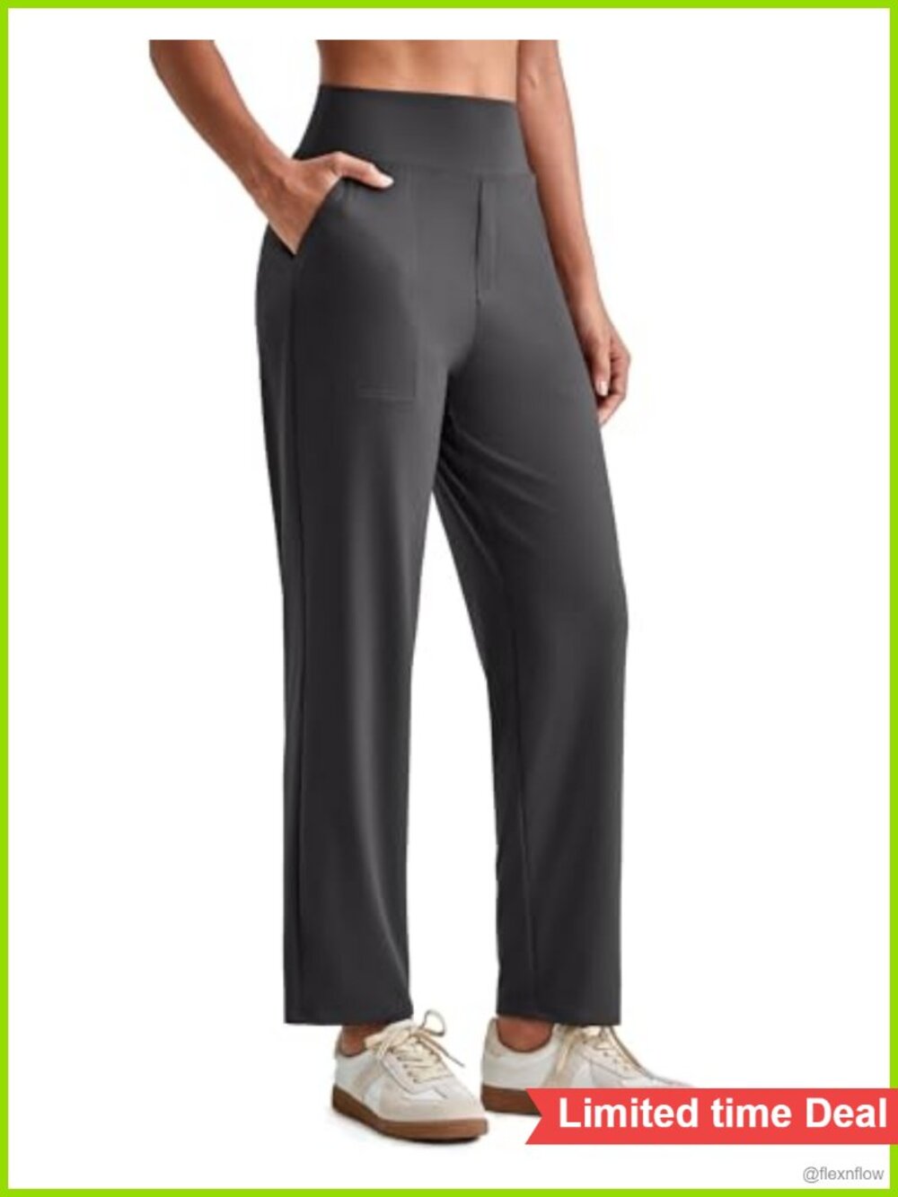 Women's Yoga Pants with Drapey Ankle Trouser Style, 4-Way Stretch, High Waist